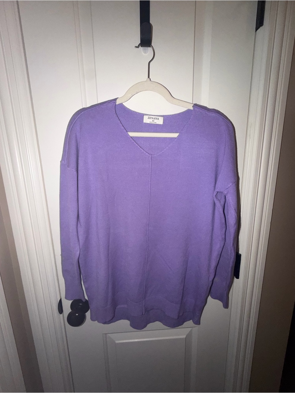 Zenana Outfitters Lilac V-Neck Sweater